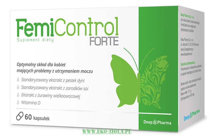 FemiControl Forte (wspomaga w problemie nietrzymaniu moczu) 60kaps