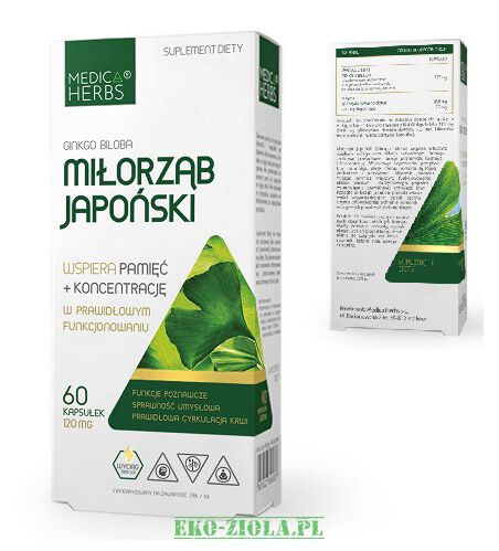 Medica Herbs Miłorząb Japoński (Ginkgo Biloba) 120mg 60kaps