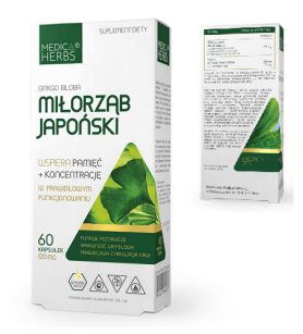 Medica Herbs Miłorząb Japoński (Ginkgo Biloba) 120mg 60kaps